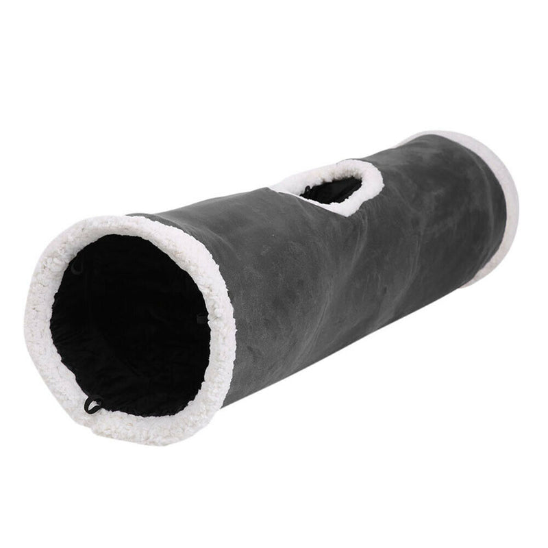 Collapsible Pet Cat Tunnel for Indoor Outdoor Suede Hideaway Tube Play Toys