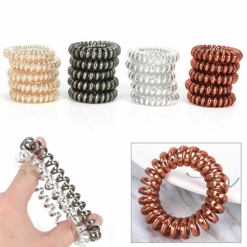 12PCS/Set Rubber Telephone Wire Hair Ties Spiral Hair Head Elastic Bands Ring