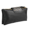 Women PU Leather Fashion Black Rivet Handbag Clutch Bag Zipper Long Wallet