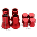 4x Aluminium Car Tire Wheel Tyre Valve Stems Hex Caps+Sleeve Covers Accessories