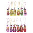12pcs Creative Wooden Russian Matryoshka Keychain Car Handbag Ornaments
