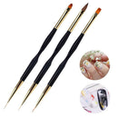 3 Piece Set Nail Art Pen Double Headed, Nail UV Gel Painting Brush Stick Ma