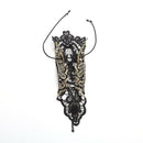 Wedding Bridal Embroidered Lace Flower Wrist Long Glove Bracelet with Ring