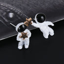 Fashion Women Surgical Steel Star Astronaut Asymmetric Stud Earrings Jewelry BX