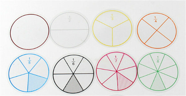 12pc Math Fraction Circles for Children Kids Student School EducationalToyGiftMO