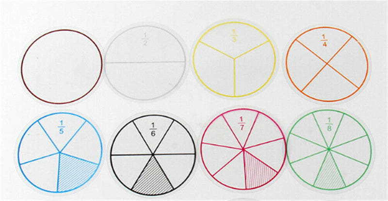 12pc Math Fraction Circles for Children Kids Student School EducationalToyGiftMO