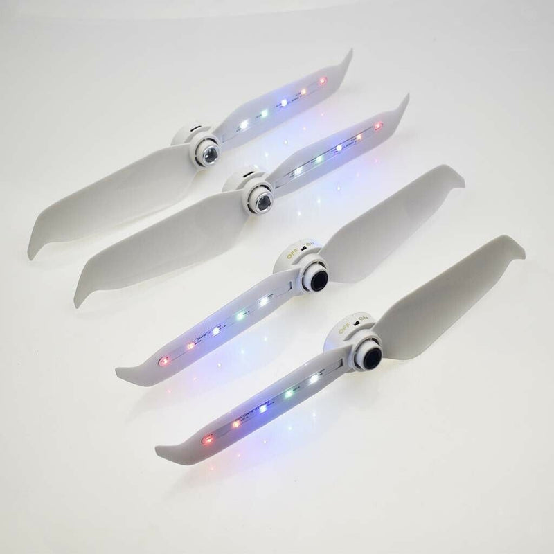4x White LED Light Low Noise Propellers Props Self Lock for DJI Phantom 3
