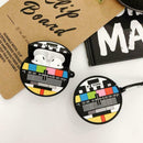 No Signal Pattern Protective Case Silicone Cover with Carabiner for Airpods 1/2