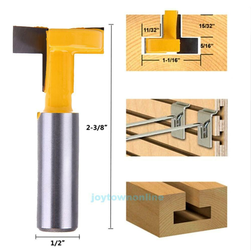 1/2*5/16 Shank Straight T-track T-Slot Router Bit Woodworking Chisel Cutter Tool