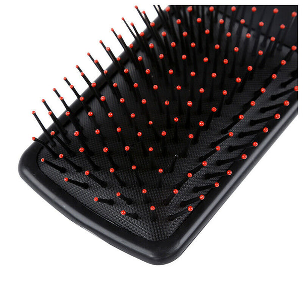 Large massage with brush for straight or curly hair Black Handle Head R1V9