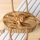 Summer Women Straw Small Shopping Tote Beach Shoulder Zipper Basket Handbag