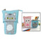 Cute Cat Pencil Case Flexible Pen Bag Zipper Box Makeup Brush Pouch Gray
