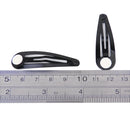 50 Durable Bla Snap Hair Clip With Pad Craft Bow 50mm