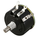 WX050 10K ohm 5W 6mm Round Shaft Rotary Wire Wound Potentiometer Black+Silv