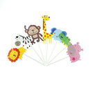 7pcs Baby Shower Wildlife Animal Cake Topper Party Monkey Lion Zebra Ca3c