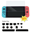 Silicone Dust Plug Set Kit&Tempered Glass Screen Film Protector for Nintendo