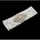 Ivory Lace Wedding Garter w/ Rhinestones & Beadings Bridal Prom Garter Belt