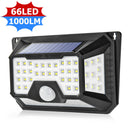 66LED Solar Motion Sensor Wall Light 3 Modes Waterproof Yard Security Lamp UK