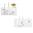 Wireless Wifi Router Storage Box Wood-Plastic Shelf Wall Hangings Bracket C A3W5