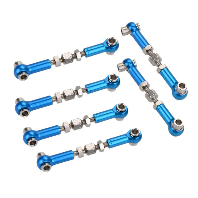 6 Pack Machined Metal Front Rear Adjustable RC Turnbuckles Pull Rod for 1/12 &
