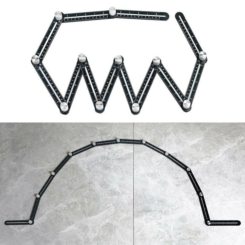 Folding Ruler Glass Woodworking Puncher for Builders, Craftsmen, Carpenters