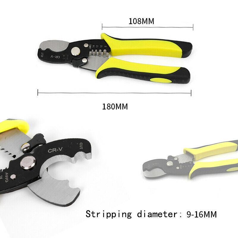 Automatic Wire Stripper Pliers Cable Stripping Cutter Durable Crimper CrimpS Kw