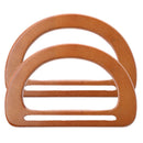 2pcs Handmade Wooden Purse Handbag Handle Replacement Bag Accessories Brown