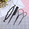 4pcs Hair Styling Tools Ponytail Braider Hair Bun Maker Plastic Loop (2) A