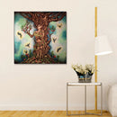 DIY Full Round Diamond Painting Tree Fairy Wall Picture Craft (X126 Yellow)