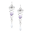 2 Pieces Metal Crystal Spiral  Wind Spinner for Indoor Outdoor Purple