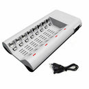 EU Plug 8 Slots Smart Charger AA AAA Ni-MH/ Ni-Cd Rechargeable Battery New