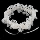 Wedding Celebration Bride Keepsake Beige Lace Crystal Bowknot Bridal Garter