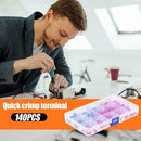 140pcs Male Electrical Wiring Connector Insulated Cold-pressed Terminals