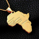 Men Charm Metal .African Africa Map Pendant Necklace Alloy Chain Gift