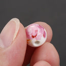 30PCs Mixed Flower Pattern Round Ceramic Beads 12mm(4/8 inch)Dia. Q8Q5