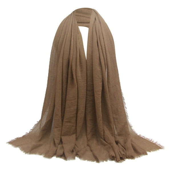 2PCS Muslim Jewish Women's Soft Cotton Long Scarves Hijab Turban Headscarf