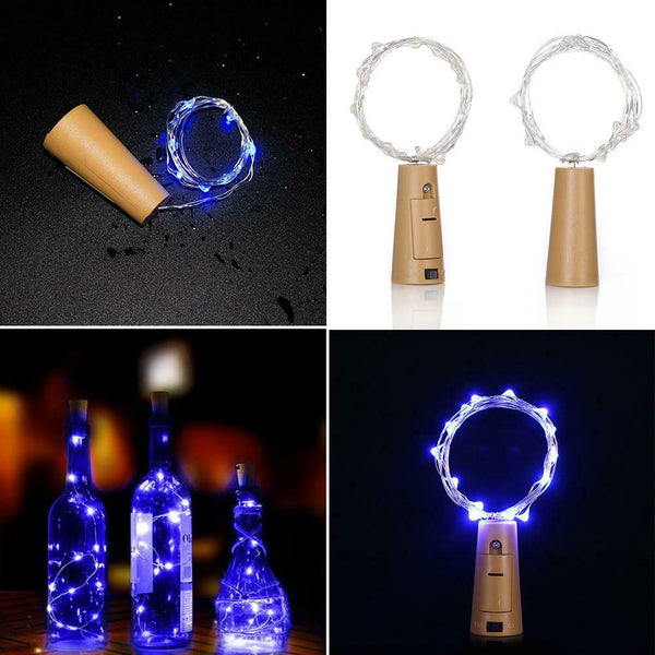 1.5m 15-LED Copper Wire String Light with Bottle Stopper Party Decor Lamp