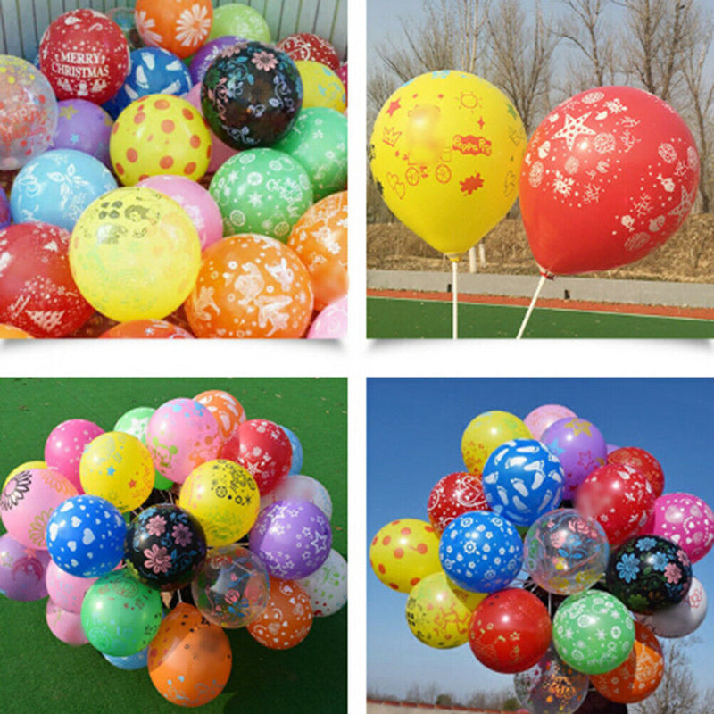 10pcs 12inch Latex Printed Balloon Celebration Party Wedding Birthday Kids LJ