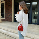Elegant Leather Mini Shoulder Bags Women Chain Messenger Handbag (Red)