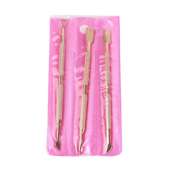 3pcs/Set Stainless Steel Cuticle Remover Dead Skin Nail Pusher Manicure Tools