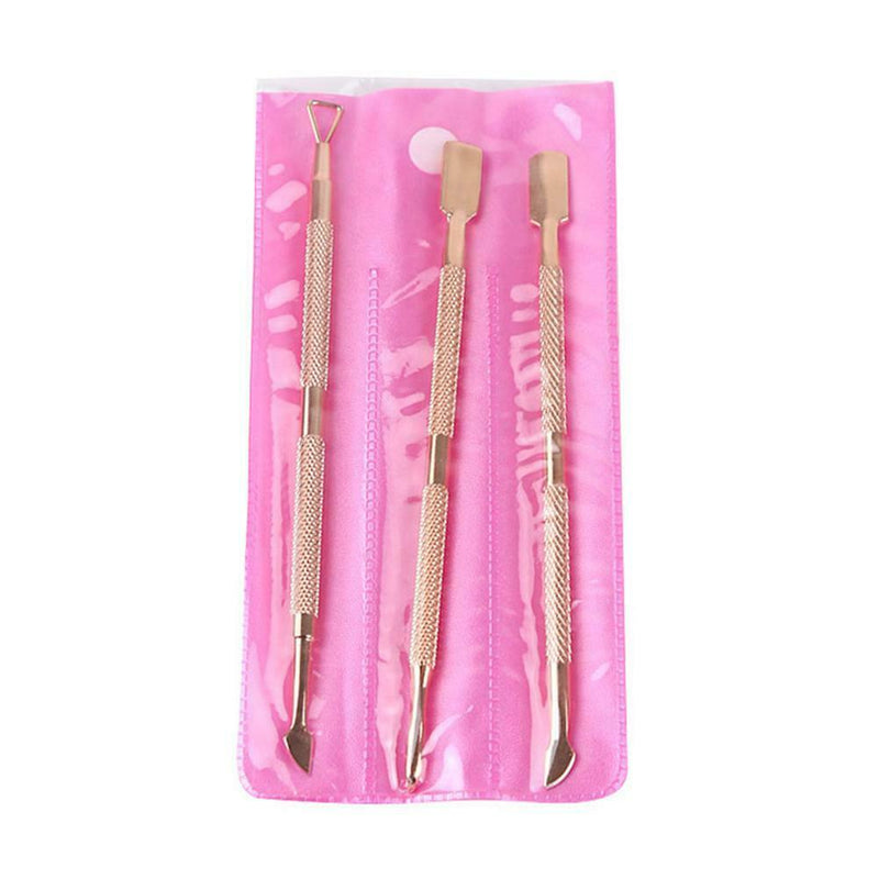 3pcs/Set Stainless Steel Cuticle Remover Dead Skin Nail Pusher Manicure Tools