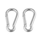 2pc Stainless Steel Carabiner Clip Snap Hook M5x50mm Small Keyring Karabiner