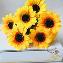 1 Bouquet 7 Heads Artificial Sunflower Faux Silk Flowers Home Wedding Decor Nice