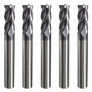 5pcs Tungsten steel 4 Flute End Mill CNC Milling Cutter HRC50