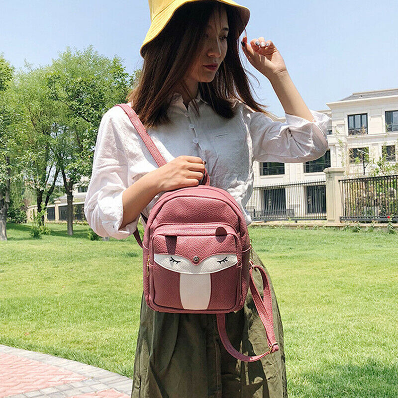 Cute Mini Leather Fox Fashion Backpack Small Daypacks Purse for Girls(purpl B6X1