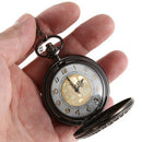 Hollow Spider Web Pocket Watch Retro Quartz Large Black Necklace Pendant Me