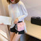 Flower Decor Drawstring Shoulder Bags Women Crossbody Tassel Bag (Pink)