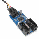 9Pin Motherboard Header To Dual 9-Pin Male Usb Extension Adapter Splitter C