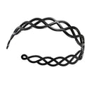 2.5cm Wide Black Plastic Wavy Trim Hair Hoop Headband for Ladies D3P4