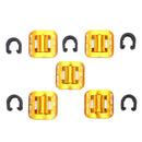 5pcs Bike Brake Cable Guide Clips Aluminium Alloy C Buckles Clamp (Yellow)